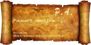 Paunert Amelita névjegykártya